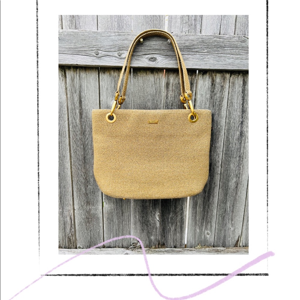 Eric Javits tan woven squish tote.